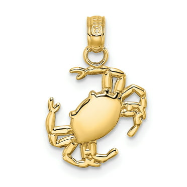 Details about   New Real Solid 14K Gold 18MM Crab Charm